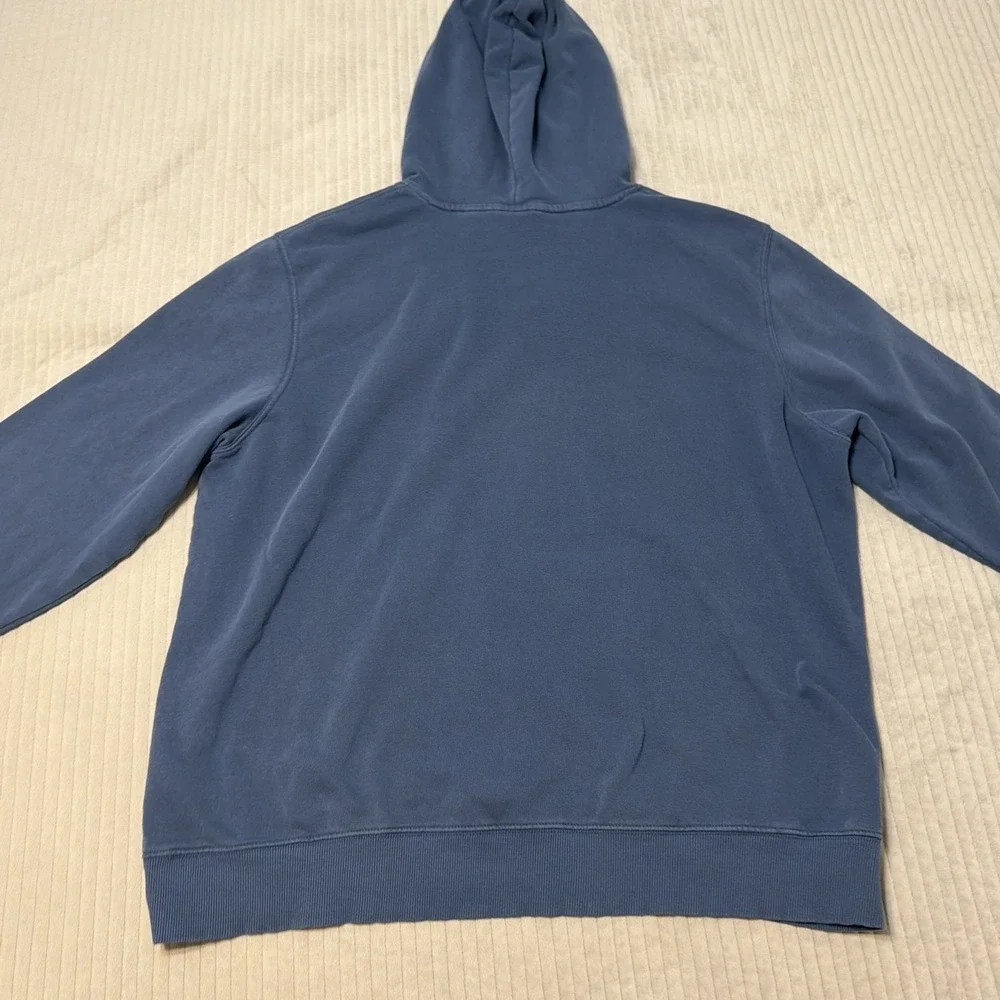 The North Face Men's Blue Full Zip Hoodie Fleece Hooded Logo Pockets XXL